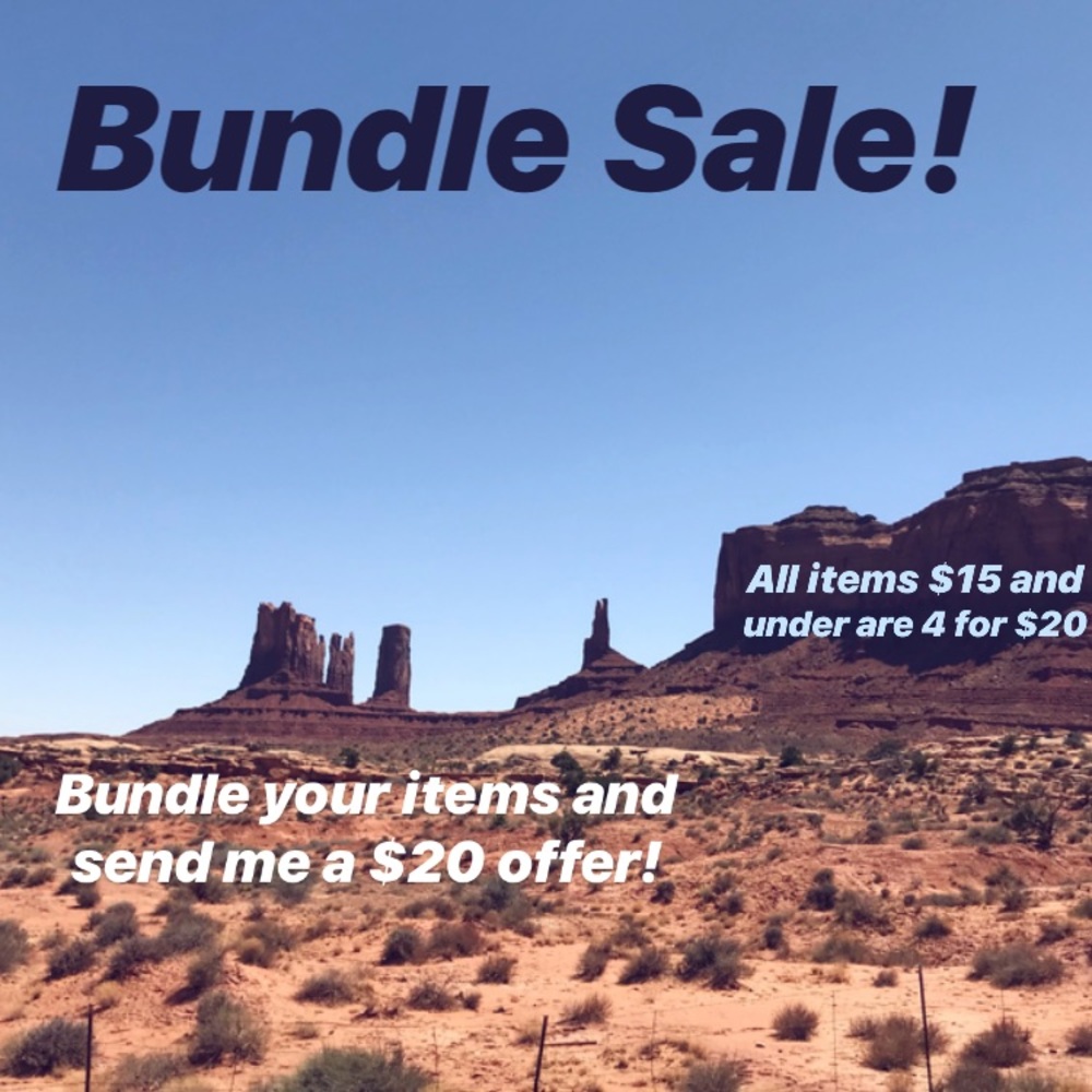 All items $15 and under are 4 for $20!